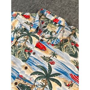 Reyn Spooner‎ Mele Kalikimaka Hawaiian Shirt Limited Edition Palm Trees Cars